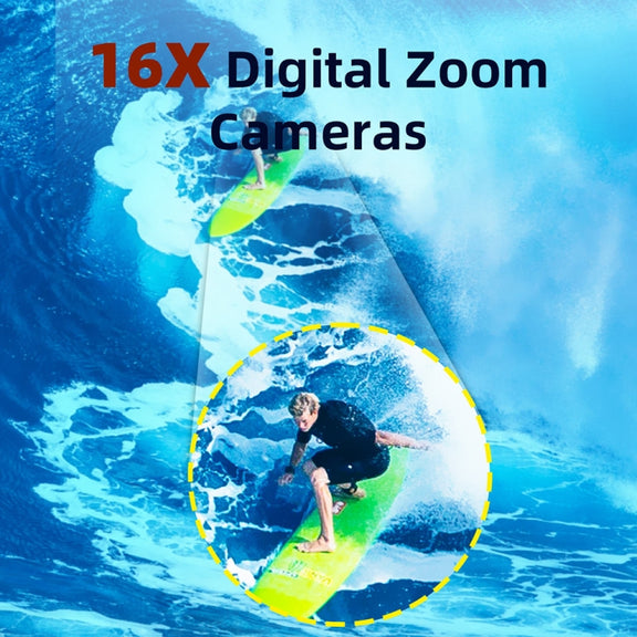 WDC901 3.5m Water-resistant 48MP HD Dual Screen Outdoor Sports Digital Camera EU Plug(Black)