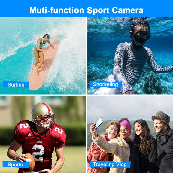 WDC901 3.5m Water-resistant 48MP HD Dual Screen Outdoor Sports Digital Camera EU Plug(Green)
