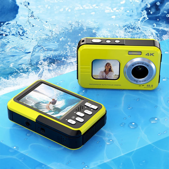 WDC901 3.5m Water-resistant 48MP HD Dual Screen Outdoor Sports Digital Camera EU Plug(Black)