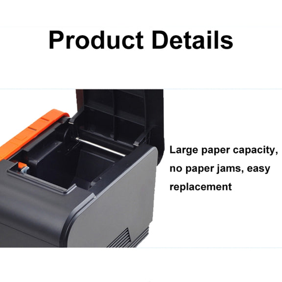 Xprinter XP-T58L 58mm Supermarket Cashier Receipt Thermal Printer, Spec: USB Port(UK Plug)