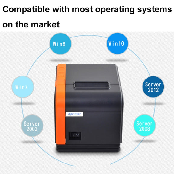 Xprinter XP-T58L 58mm Supermarket Cashier Receipt Thermal Printer, Spec: USB Port(US Plug)