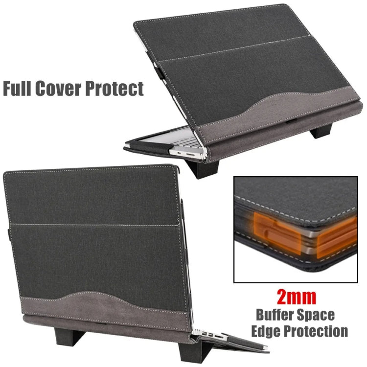 For Samsung Galaxy Book 2 Pro 15.6 inch Leather Laptop Anti-Fall Protective Case With Stand(Wine Red)