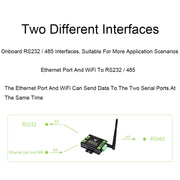 Waveshare Industrial Grade Serial Server RS232/485 to WiFi / Ethernet RJ45 Network Port with POE Support