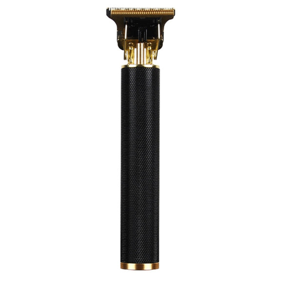 Hollow T-Shaped Steel Head Hair Trimmer USB Charging Carving Electric Hair Clipper, Color: Black