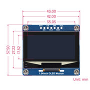 Waveshare 1.54 Inch OLED Display Module, 128��64 Resolution, SPI / I2C Communication(White)