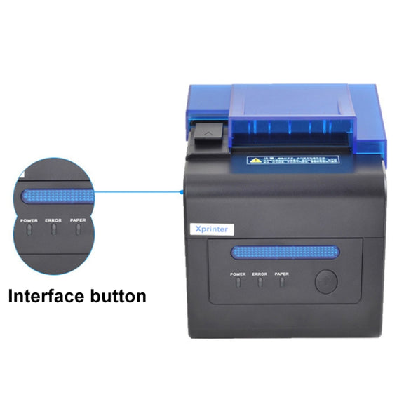 Xprinter XP-C300H 80mm Sound And Light Alarm Store Cashier Rreceipt Thermal Printer, Spec: USB+COM+LAN(EU Plug)