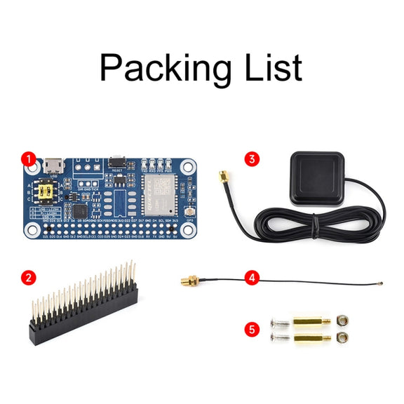 Waveshare For Raspberry Pi LC29H Series Dual-Band L1+L5 Positioning GPS Module, Spec: (AA) GPS HAT