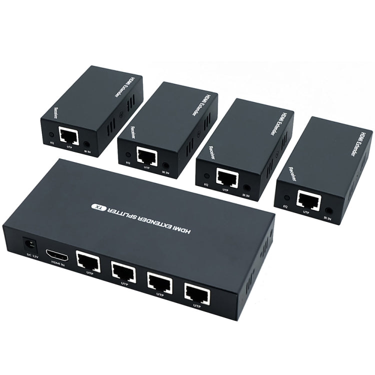 60m 1x4 HDMI Splitter POC Distribution Extender Supports 1080P@60Hz, Plug: EU Plug - free shipping - PMC TechLife - Order now!