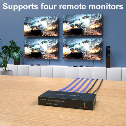 60m 1x4 HDMI Splitter POC Distribution Extender Supports 1080P@60Hz, Plug: US Plug - free shipping - PMC Jewellery - Order now!