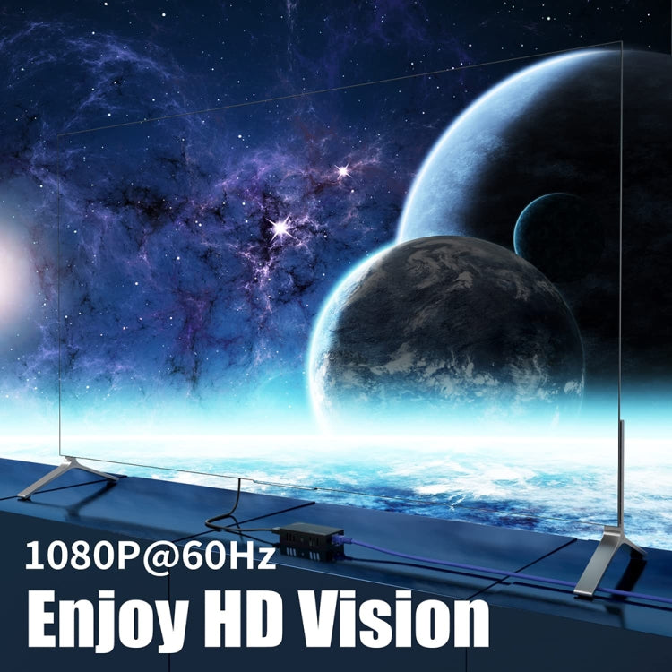 60m 1x4 HDMI Splitter POC Distribution Extender Supports 1080P@60Hz, Plug: AU Plug