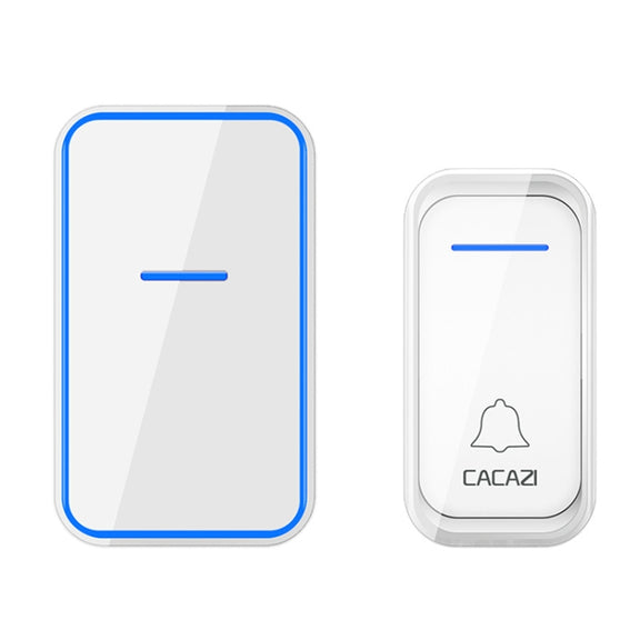 CACAZI Home Smart Digital Wireless Doorbell Remote Electronic Doorbell Elderly Pager, Style: EU Plug(White)