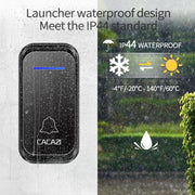 CACAZI Home Smart Digital Wireless Doorbell Remote Electronic Doorbell Elderly Pager, Style: EU Plug(White)