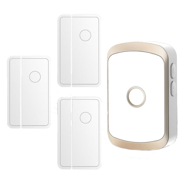 CACAZI M20 1 For 3 Split Type Door Opening Sensor Reminder Smart Wireless Doorbell Alarm, Style: EU Plug(Gold)