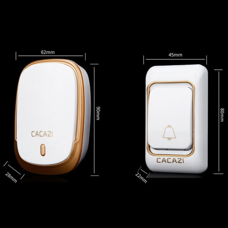 CACAZI Smart Waterproof Music Wireless Doorbell Multifunctional Pager, Style: EU Plug(Black) - Wireless Doorbell by CACAZI | Online Shopping South Africa | PMC TechLife | Buy Now Pay Later Mobicred