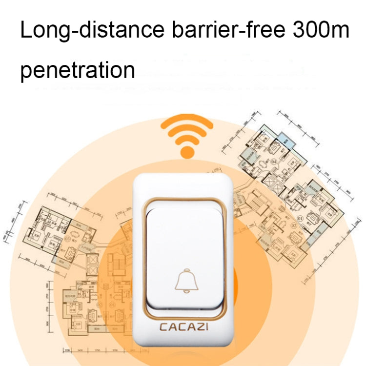 CACAZI Smart Water-resistant Music Wireless Doorbell Multifunctional Pager, Style: EU Plug(Silver)