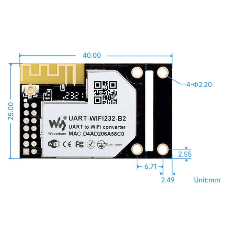 Waveshare 25116 UART to WiFi And Ethernet Module, Integrated 802.11b/g/n Module - free shipping - PMC TechLife - Order now!
