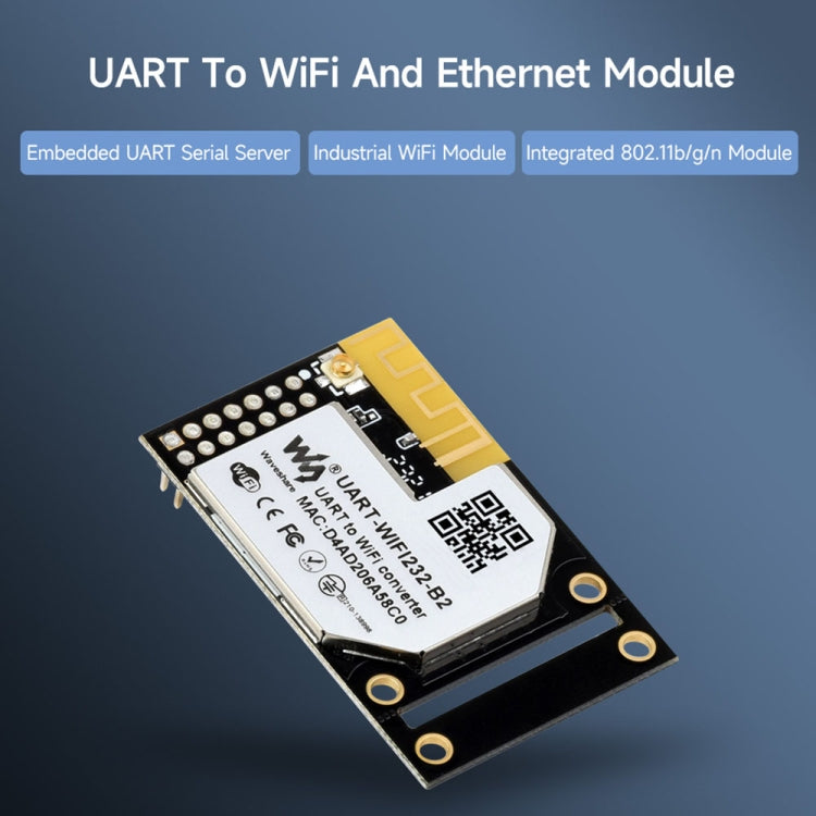 Waveshare 25116 UART to WiFi And Ethernet Module, Integrated 802.11b/g/n Module - free shipping - PMC TechLife - Order now!