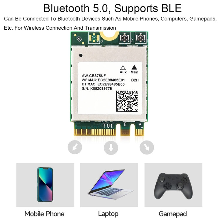Waveshare 24780 AW-CB375NF 2.4G/5GHz Dual-Band WiFi 5 Wireless NIC, RTL8822CE-CG Core, Supports BLE - free shipping - PMC Jewellery - Order now!