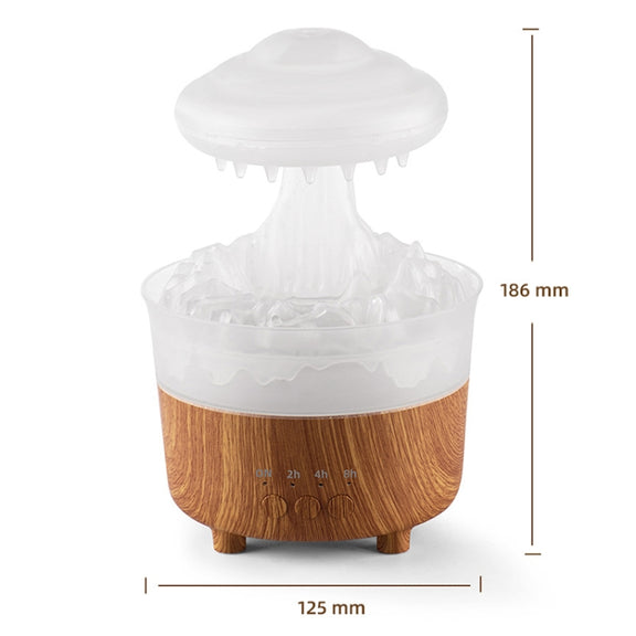 V50 Desktop Colorful Night Light Humidifier Wood Grain Water Drop Aroma Diffuser, Spec: EU Plug(White)