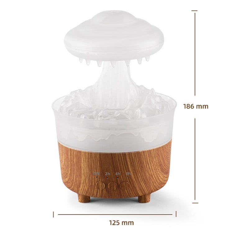 V50 Desktop Colorful Night Light Humidifier Wood Grain Water Drop Aroma Diffuser, Spec: EU Plug(White)