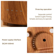 V50 Desktop Colorful Night Light Humidifier Wood Grain Water Drop Aroma Diffuser, Spec: EU Plug(White)