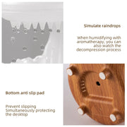V50 Desktop Colorful Night Light Humidifier Wood Grain Water Drop Aroma Diffuser, Spec: EU Plug(White)