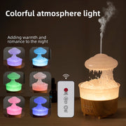 V50 Desktop Colorful Night Light Humidifier Wood Grain Water Drop Aroma Diffuser, Spec: EU Plug(White)