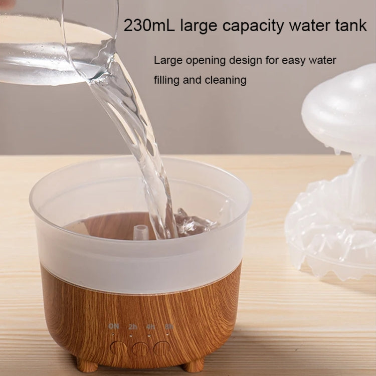 V50 Desktop Colorful Night Light Humidifier Wood Grain Water Drop Aroma Diffuser, Spec: EU Plug(White)