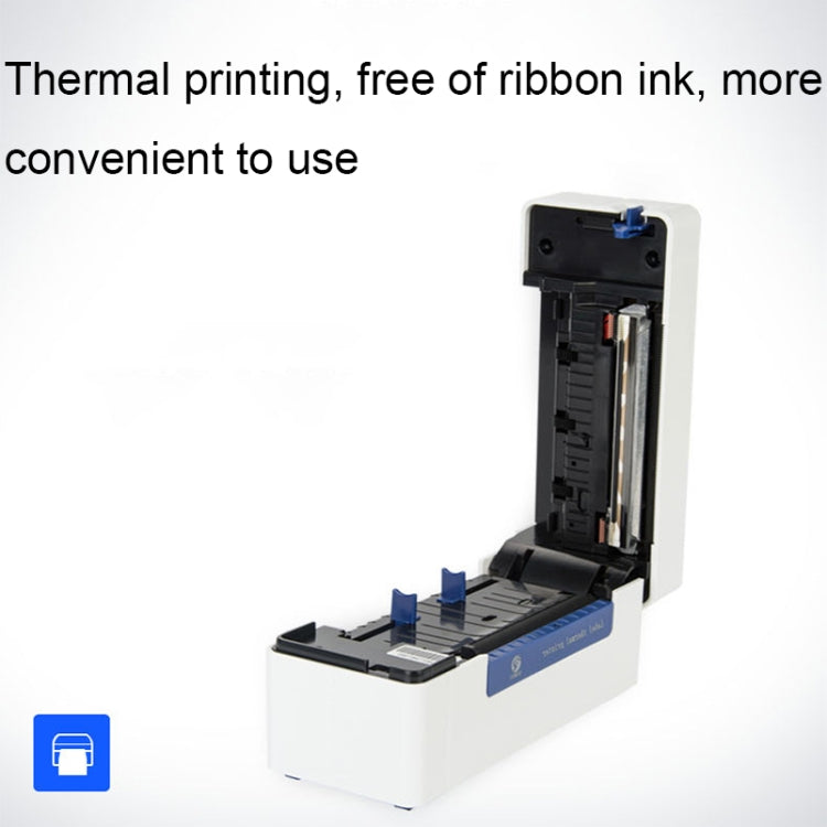 QIRUI 104mm Express Order Printer Thermal Self-adhesive Label Printer, Style:QR-488(UK Plug)