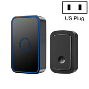 CACAZI A19 1 For 1 Wireless Music Doorbell without Battery, Plug:US Plug(Black)