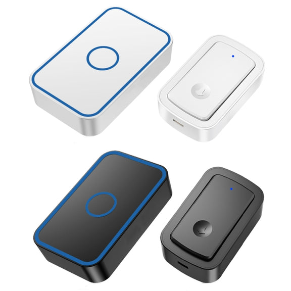 CACAZI A19 1 For 1 Wireless Music Doorbell without Battery, Plug:US Plug(Black)