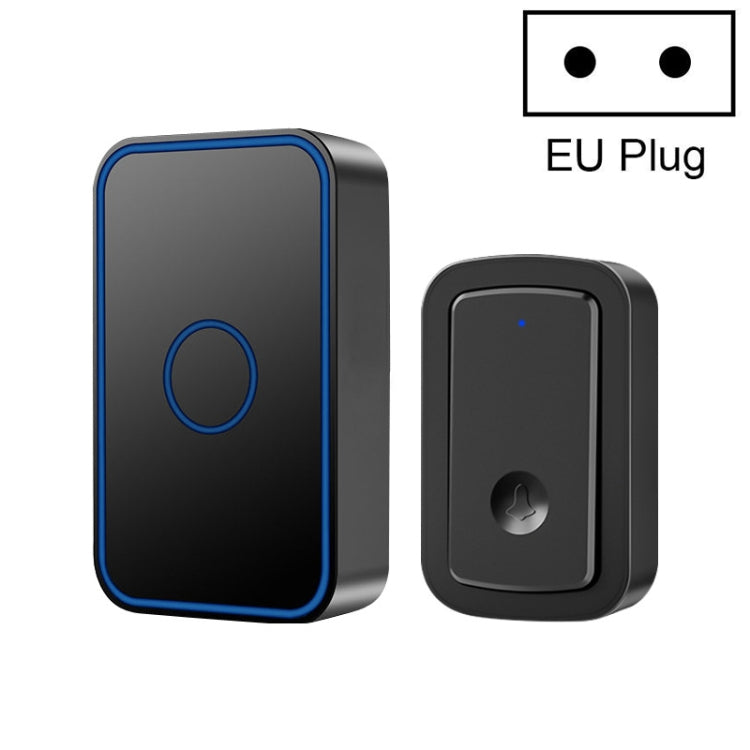 CACAZI A19 1 For 1 Wireless Music Doorbell without Battery, Plug:EU Plug(Black) - Wireless Doorbell by CACAZI | Online Shopping South Africa | PMC TechLife | Buy Now Pay Later Mobicred