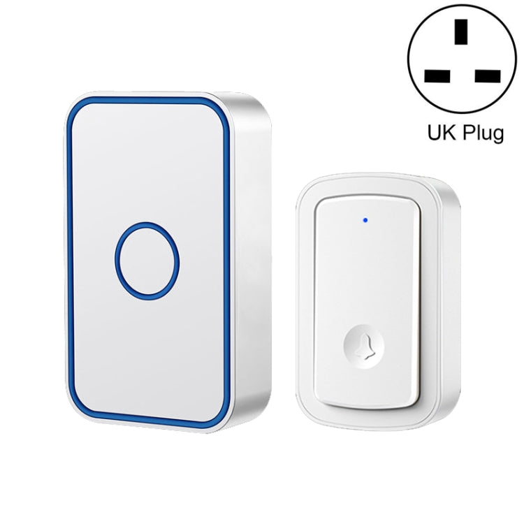 CACAZI A19 1 For 1 Wireless Music Doorbell without Battery, Plug:UK Plug(White) - Wireless Doorbell by CACAZI | Online Shopping South Africa | PMC TechLife | Buy Now Pay Later Mobicred