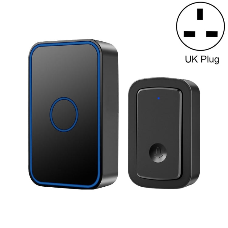 CACAZI A19 1 For 1 Wireless Music Doorbell without Battery, Plug:UK Plug(Black) - Wireless Doorbell by CACAZI | Online Shopping South Africa | PMC TechLife | Buy Now Pay Later Mobicred