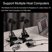 Waveshare High-Torque Serial Bus Servo, Desktop Robotic Arm Kit, Based On ESP32, 5-DOF, Plug:US Plug