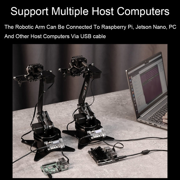 Waveshare High-Torque Serial Bus Servo, Desktop Robotic Arm Kit, Based On ESP32, 5-DOF, Plug:US Plug