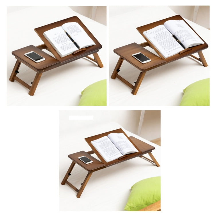 741ZDDNZ Bed Use Folding Height Adjustable Laptop Desk Dormitory Study Desk, Specification: Classic Tea Color 64cm Thick Bamboo - Laptop Stand by PMC Jewellery | Online Shopping South Africa | PMC Jewellery | Buy Now Pay Later Mobicred