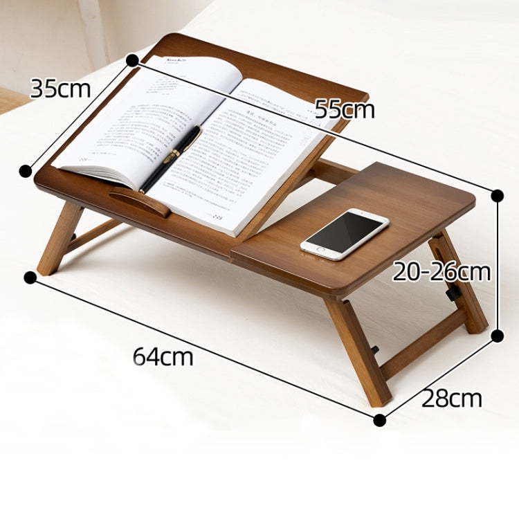 741ZDDNZ Bed Use Folding Height Adjustable Laptop Desk Dormitory Study Desk, Specification: Classic Tea Color 64cm Thick Bamboo - Laptop Stand by PMC Jewellery | Online Shopping South Africa | PMC Jewellery | Buy Now Pay Later Mobicred
