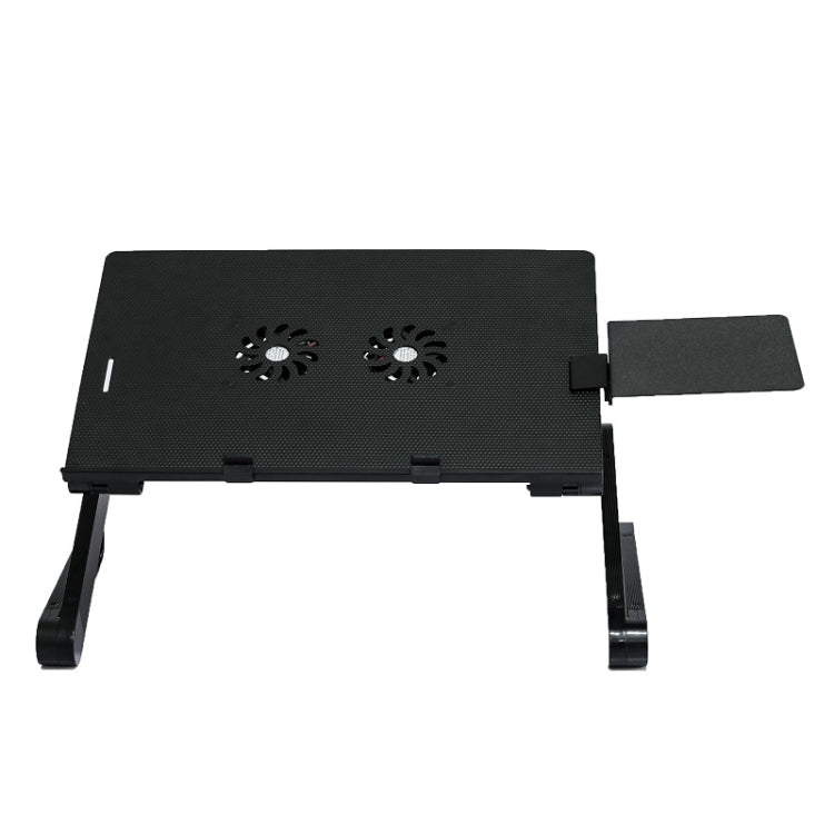 T8 Aluminum Alloy Folding & Lifting Laptop Desk Office Desk Heightening Bracket with Fan & Mouse Board (Black) - Laptop Stand by PMC Jewellery | Online Shopping South Africa | PMC Jewellery | Buy Now Pay Later Mobicred