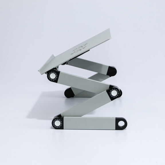 T8 Aluminum Alloy Folding & Lifting Laptop Desk Office Desk Heightening Bracket with Fan & Mouse Board (Black)
