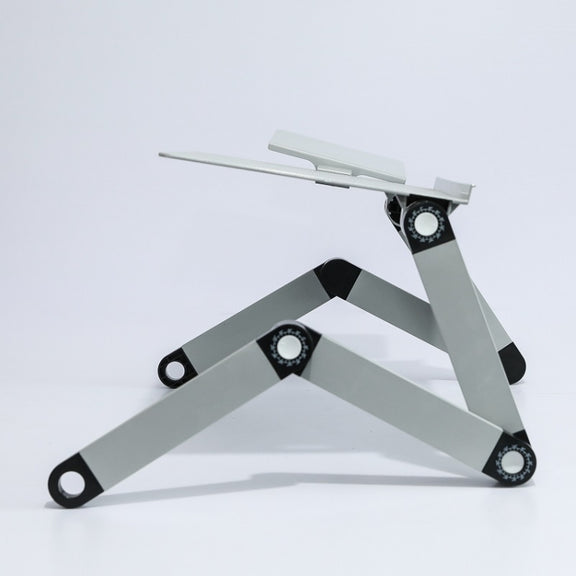 T8 Aluminum Alloy Folding & Lifting Laptop Desk Office Desk Heightening Bracket with Fan & Mouse Board (Black)