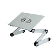 T8 Aluminum Alloy Folding & Lifting Laptop Desk Office Desk Heightening Bracket with Fan & Mouse Board (Silver) - Laptop Stand by PMC TechLife | Online Shopping South Africa | PMC TechLife | Buy Now Pay Later Mobicred
