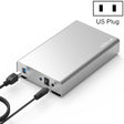 Blueendless U35Q 3.5 Inch Full Metal Mobile Hard Disk Box Type-C/Usb3.0 SATA Serial Desktop PC External Hard Disk Box US Plug (USB 3.0) - HDD Enclosure by Blueendless | Online Shopping South Africa | PMC TechLife | Buy Now Pay Later Mobicred