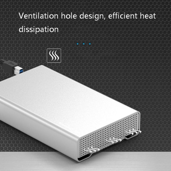 Blueendless U35Q 3.5 Inch Full Metal Mobile Hard Disk Box Type-C/Usb3.0 SATA Serial Desktop PC External Hard Disk Box UK Plug (USB 3.0)