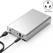 Blueendless U35Q 3.5 Inch Full Metal Mobile Hard Disk Box Type-C/Usb3.0 SATA Serial Desktop PC External Hard Disk Box AU Plug (USB 3.0)
