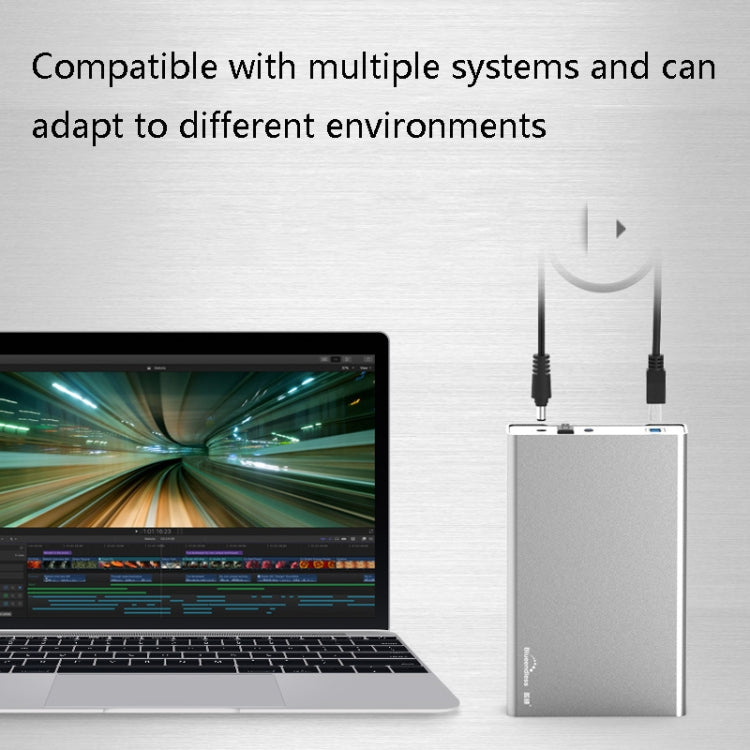 Blueendless U35Q 3.5 Inch Full Metal Mobile Hard Disk Box Type-C/Usb3.0 SATA Serial Desktop PC External Hard Disk Box US Plug (TYPE-C)