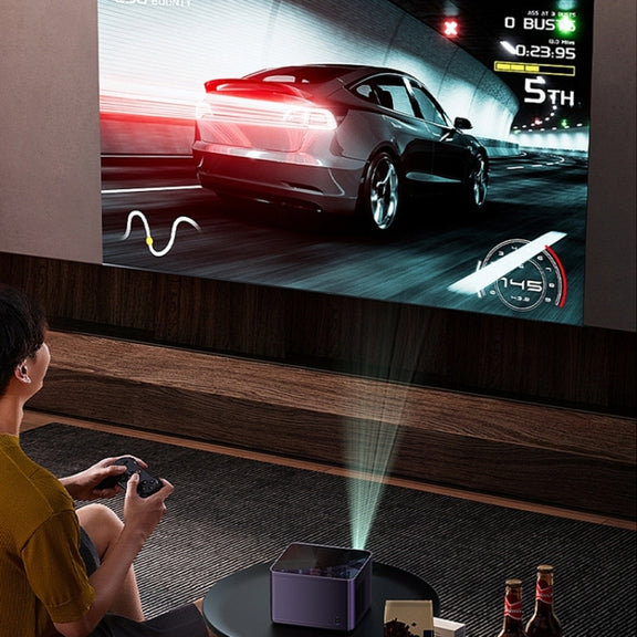 K1 1080P HD Motorized Focus Projector Home 5G Dual-Band WiFi Wireless Projector(UK Plug)