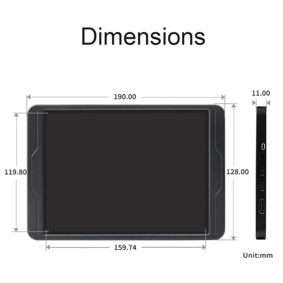 Waveshare 8 Inch 2K IPS 1536��2048 Optical Bonding Toughened Glass Panel Touch Display, Plug:US Plug