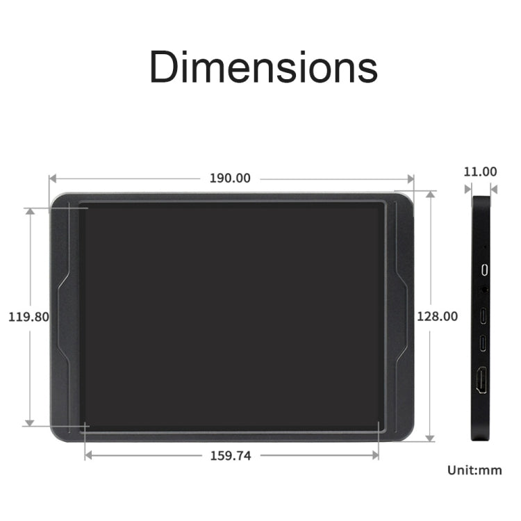 Waveshare 8 Inch 2K IPS 1536��2048 Optical Bonding Toughened Glass Panel Touch Display, Plug:UK Plug