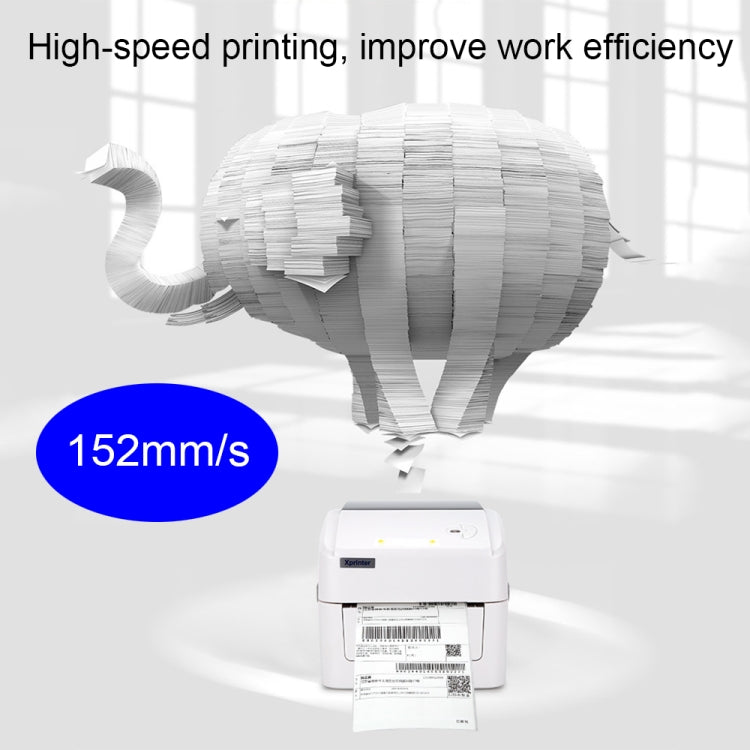 Xprinter XP-420B 108mm Express Order Printer Thermal Label Printer, Style:USB+WIFI(UK Plug)